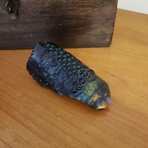 Glass piece from ground of old glass factory